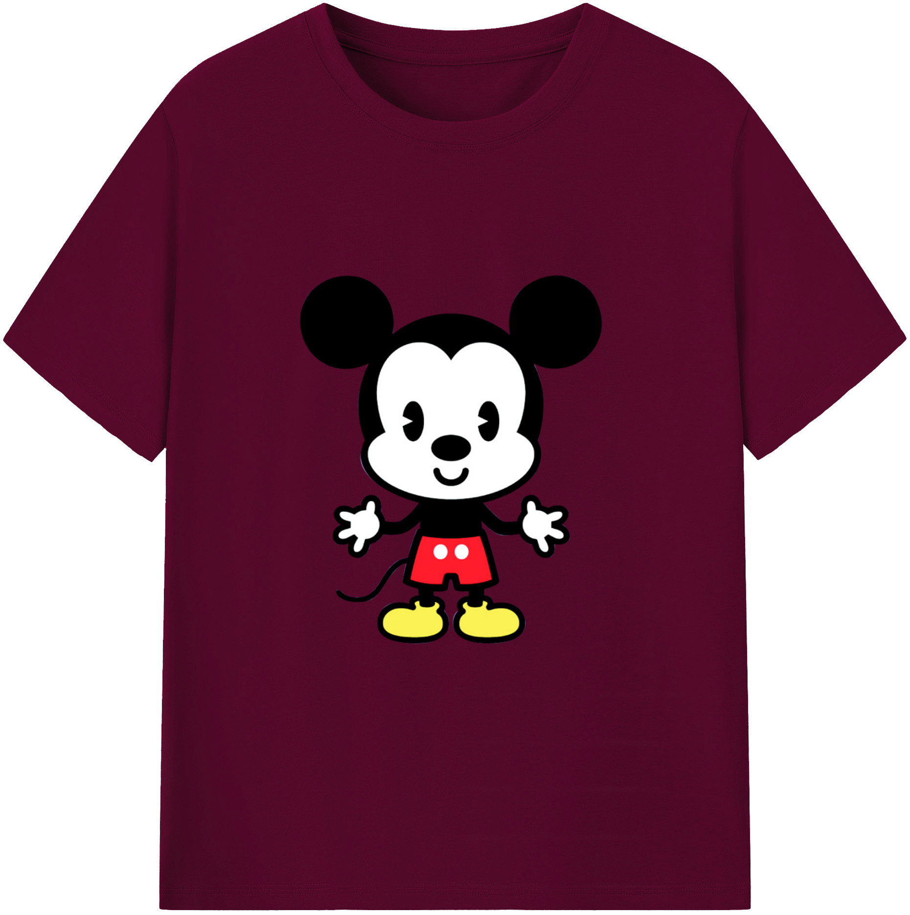 （画像用） ミッキーマウス Mickey Mouse レディースカジュアルプリントTシャツ（綿100％）